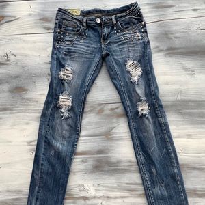 Machine Novelle Mode distressed skinny jeans